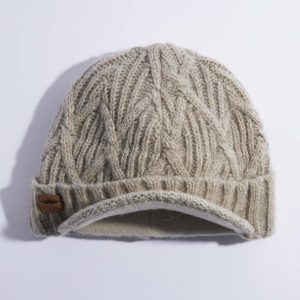 The Yukon Brim Cable Knit Wool Beanie